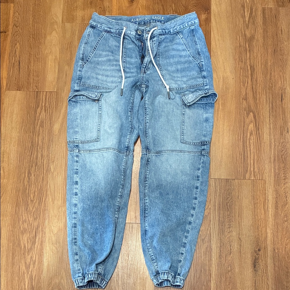 American Eagle Light Blue Denim Joggers